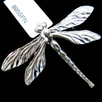 Sterling silver dragonfly pin